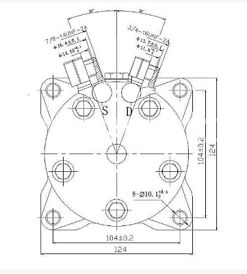 Компрессор кондиционера поршневой 5Н14 12V RC-U0807