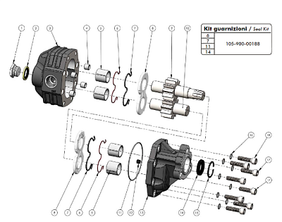 Гидронасос шестеренный BINOTTO NPH 61 SX UNI 105-011-00620 